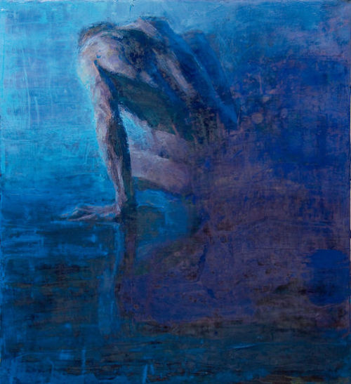 Narcissus loses his image II   -    Pasi Einari TammiFinnisn b.1971-Oil on canvas, 110 x 100 cm.