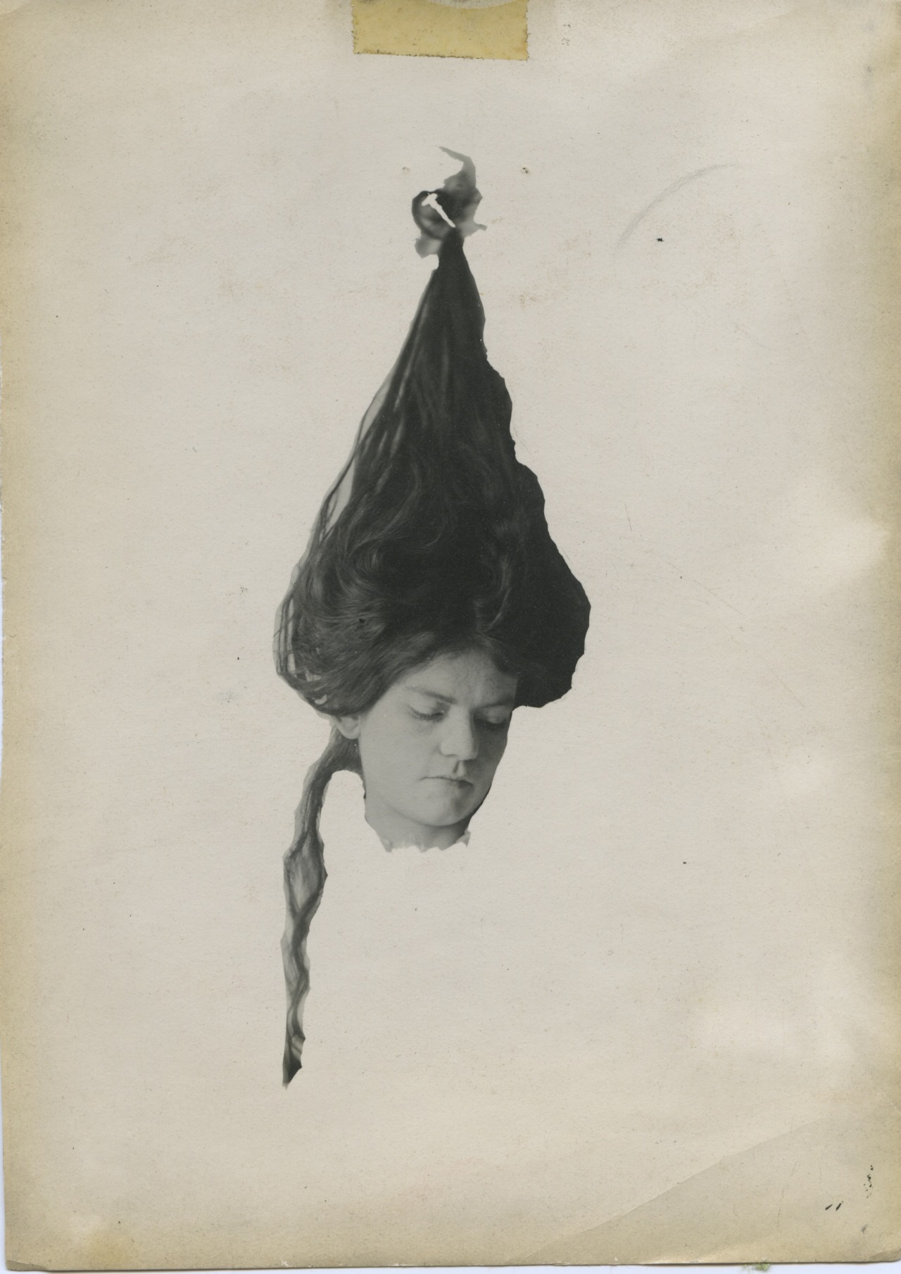 vernacularvisions:  Anonymous woman showing long hair.  4-&frac34; x 7. 