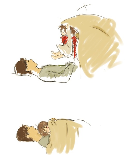 yuuba:Eremikaweek day 6 Family Eren and his lil daughter, she acts like her mommy xD