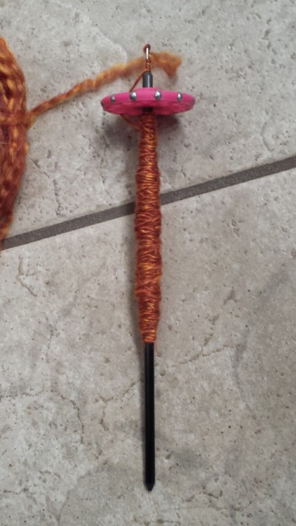 Time to get back into spinning. I got a new drop spindle for my birthday and I already love it a bit