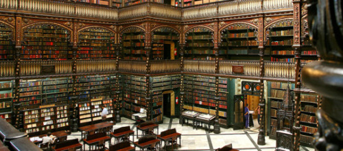 wordsnquotes:   culturenlifestyle:  19th Century Library Is Home to 350,000 Books The Real Gabinete Português de Leitura, also known as the Royal Portuguese Reading Room or the Royal Cabinet is a majestic architectural structure and the home to around