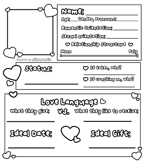 I Made A Love Identity Template For Fun! Second Pic Is A Version Without Sexual Identity In Case Someone