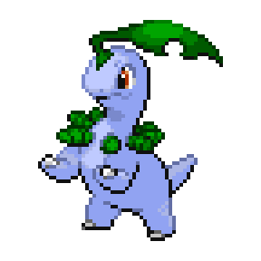 We’re finally done with Kanto! Here we are in Johto, folks! I give you the Chikorita line.The blue i