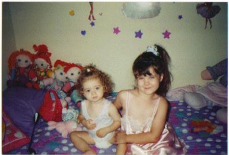 me at my sister’s wedding and baby me with my sister (im da blonde)