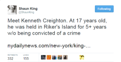 4mysquad:                 !!!!You were not a thug, but a child!!!! #KennethCreighton #BLACKLIVESMATTER Seven years ago some in the local New York press called teenager Kenneth Creighton a thug. Guilty until proven innocent, Creighton was held