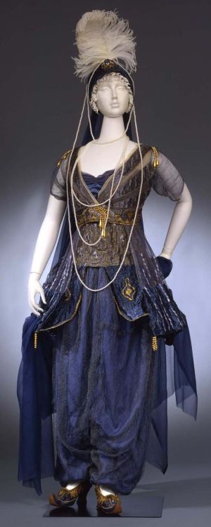 Costume of odalisque. 1911. Dress for &lsquo;Masquerade Ball&rsquo; consisting of waistcoat, breeche