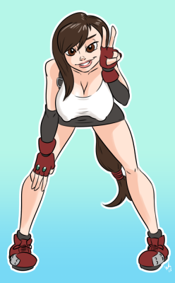 mdfive:  inkstash:  Quick Tifa sketches from tonight’s stream. Celebrating Cloud’s inclusion in Smash Bros!   That’s one way of looking at it. She does look nice, though :)