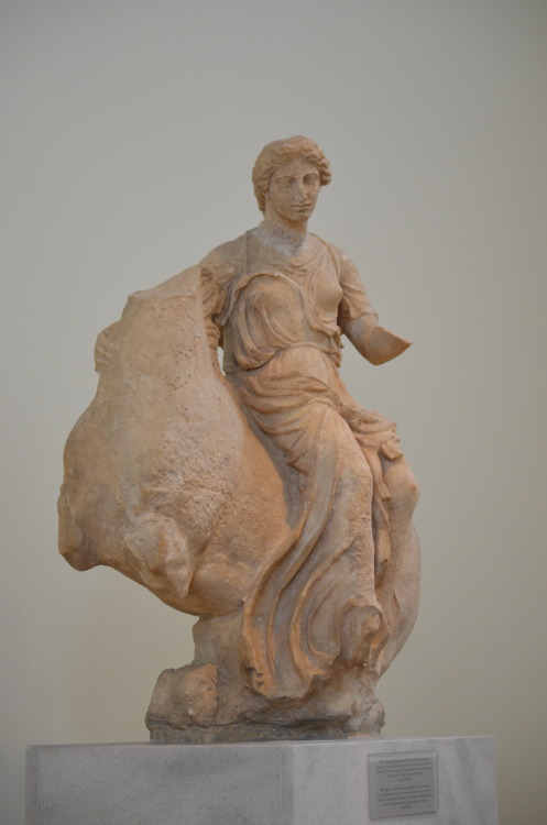 athens-archaeological-museum:women-of-the-antiquity:Riding Nereids, or the goddess Aura rising from 