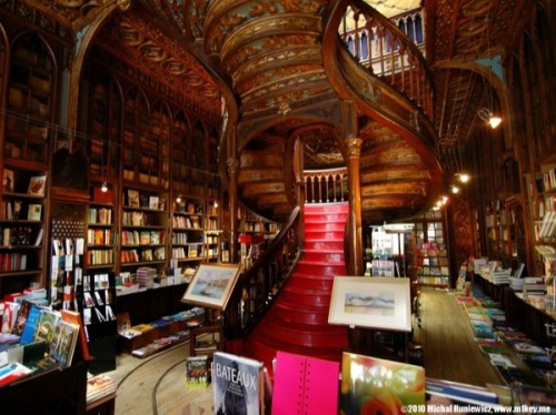 The Lello Bookstore was built in 1906 in Porto, Portugal by The Lello  Brothers (Antonio and Jose) who formerly owned another bookstore a few  streets away. Their new bookstore is one of the most ornate bookstores  in the world, mixing Neo-Gothic and