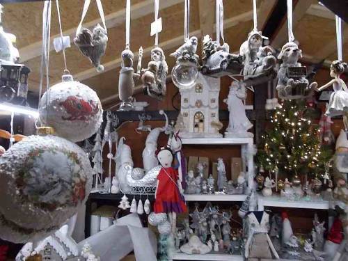 Holiday - Christmas merchandise offered in the city Wroclaw, Poland during Christmas market 2021.