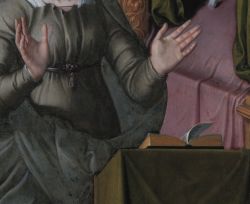 Pieter Pourbus - The Annunciation (1552). Detail.