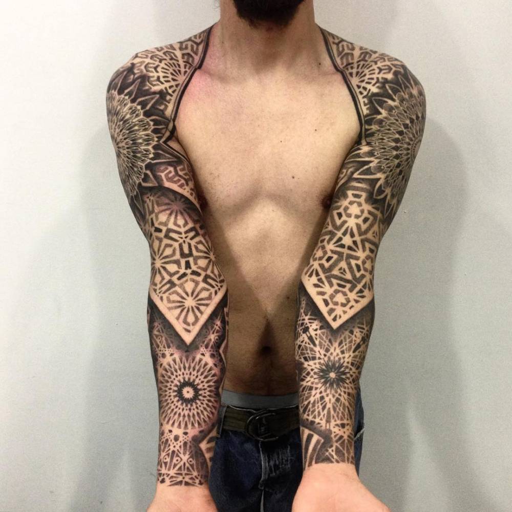 Fine line, Ornamental, Geometric Tattoos | NJ | Blackwork tattoo, Geometric  sleeve tattoo, Forearm band tattoos
