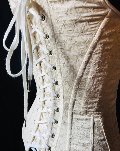 periodcorsets: Bespoke c. 1805 Patricia made in beautiful ivory jacquard. #periodcorsetscustoms #cor