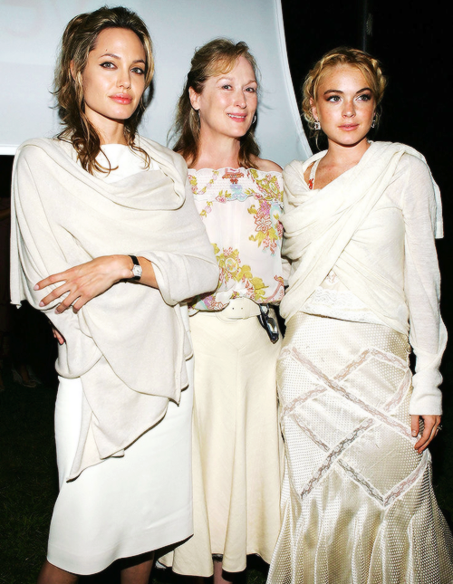 meryl-streep:Angelina Jolie, Meryl Streep and Lindsay Lohan attend the Yele Haiti