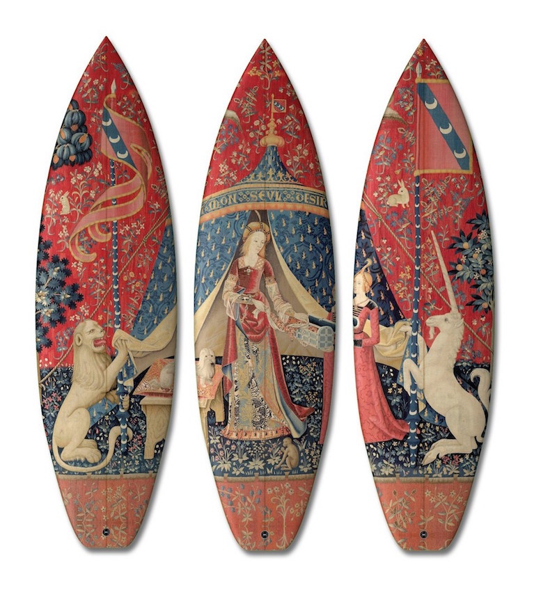 itscolossal:  Famous Oil Paintings Add a Modern Twist to Limited Edition Boards 