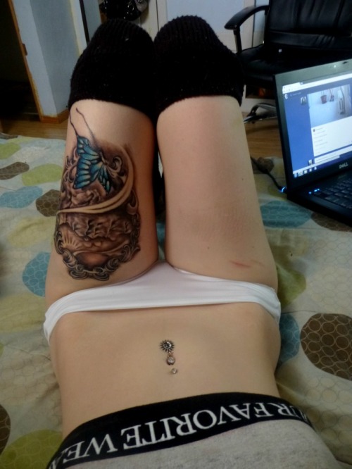 cherrybombkisses:  my thigh tattoo :D   Love the tattoo