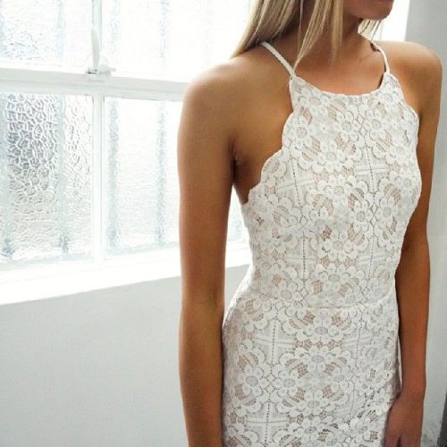 Gold floral lace dress