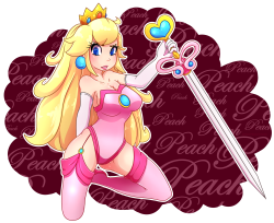 senpaimisskittyart:  Badass Peach [FanArt] Cuz why not?   peachy~ &lt; |d’‘‘