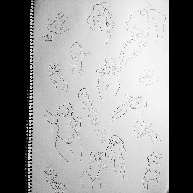 lola-agnosia:  Practicing #gesture with all kinds of different #figures. Quick 15sec