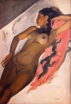 transistoradio:  Amrita Sher-Gil (1913-1941), Nude (1933), oil on canvas. Via Art Blogazine. 