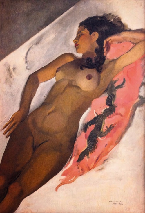 carga-de-agua:Sleeping Woman by Amrita Sher-Gil (1913 – 1941) Indian painter.