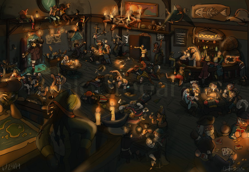 Another concept from my Super 4: Heroes United remake. A scene of a pirate tavern owned by Rubens (f