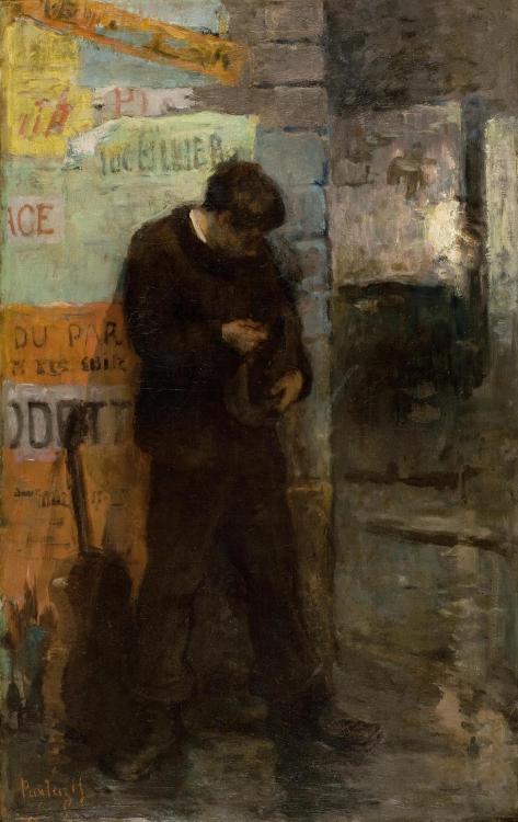 Périclès Pantazis (Greek, 1849/50-1884), Mauvaise recette. Oil on canvas, 113.5 x 71.5 cm.