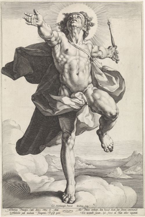 Apollo as Sol (Apollo as the Sun God Helios)Jacob Matham (Dutch;  1571–1631) after Cornelis Cornelis