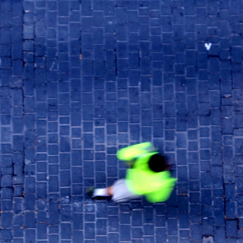 optichron:  Green Walker On A Blue Morning / Madrid, Spain / June 2014