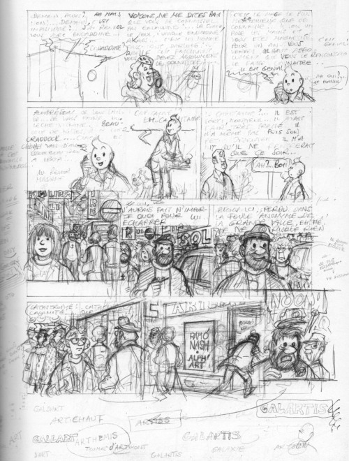 ahumbleprofessor: Here’s a few sketches Hergé did for an unfinished Tintin volume: Tint