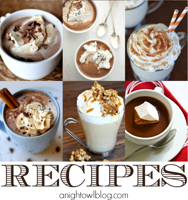 thecakebar:  25 Hot Chocolate Recipes! Pumpkin Spice White Hot Chocolate / Tatertots