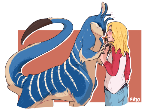 an animorphs commssion for @joysweeper! loren & elfangor having a Moment – i was asked to 