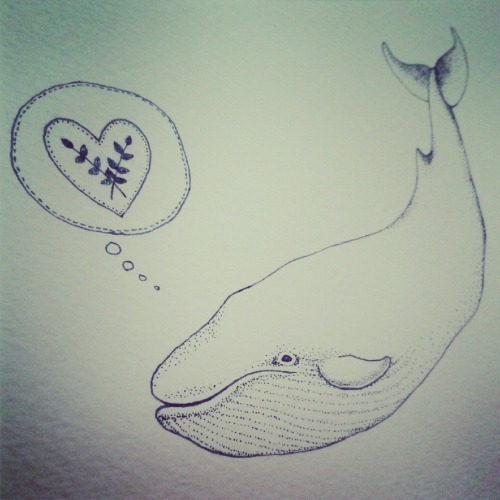 Having a whale of a time drawing marine loveliness.