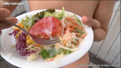 Porn Cum dressing salad photos