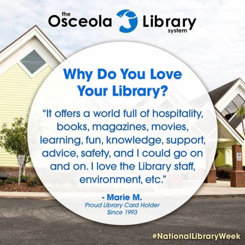 Happy #NationalLibraryWeek! We asked you last month why you loved your Library, and we were honored 