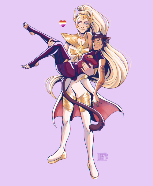 luchsyy:  can YOUR girlfriend turn into a buff 8 ft tall woman with a sword and carry you anywhere you want?? (happy pride month!!)
