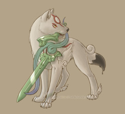 kling-akhlami-buhfik:  If all else fails, go back to your specialityCanines. So have some Okami fanart, it’s been so long since I last did some~ 