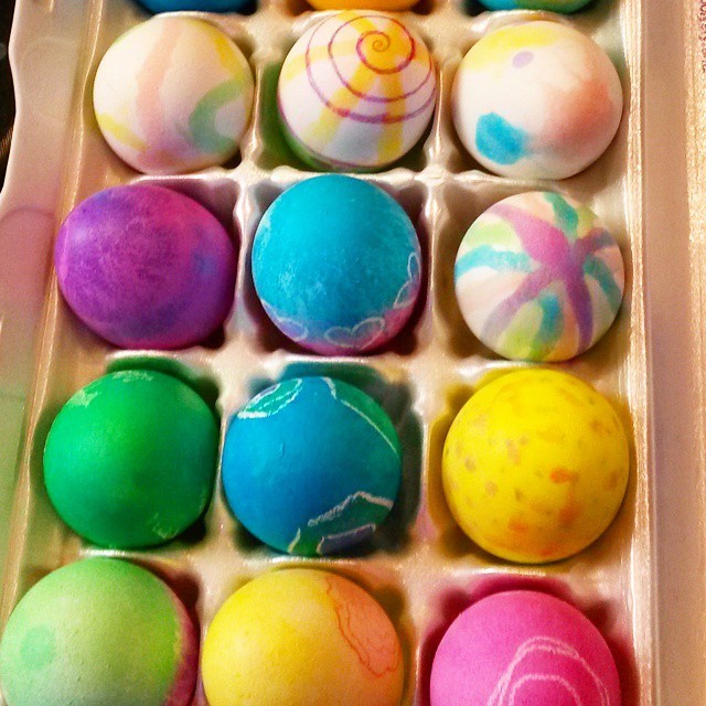 I love the new super bright egg dyes available. Also helps to add vinager! #eating