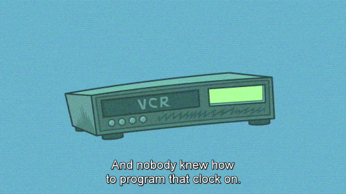 pizza-party:  redlinejp:  We live in a world where cartoons have to explain what a vcr is. I am scared  And here’s today’s reminder that I’m getting OLD. 