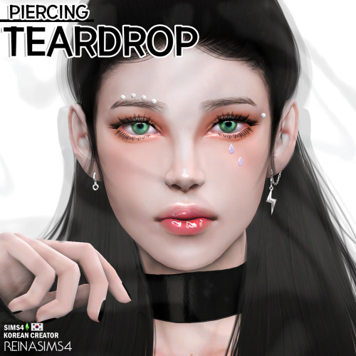 REINA_TS4_TEARDROP PIERCINGS_01✔ TERMS OF USE !* New mesh / All LOD * No Re-colors without permissio