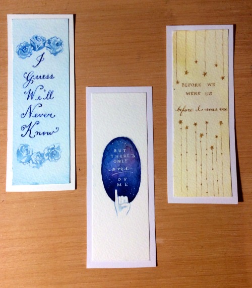 carriehopefletcher: canach-art: @carriehopefletcher lyric bookmarks- Watercolour and ink These are S