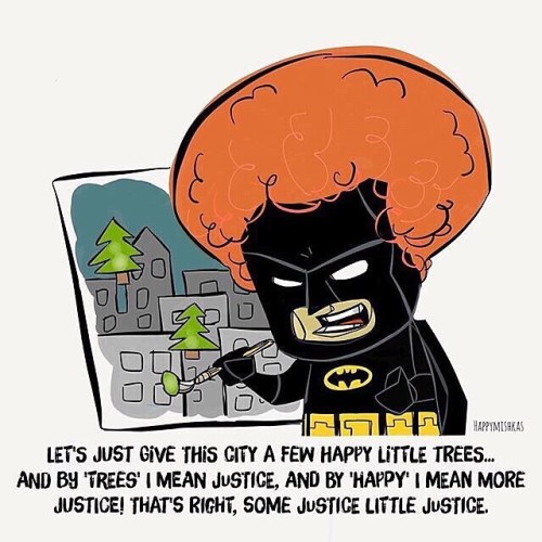 I put Bob Ross&rsquo; hair on Batman&hellip;I don&rsquo;t know why&hellip; (Happy Batman day folks!)