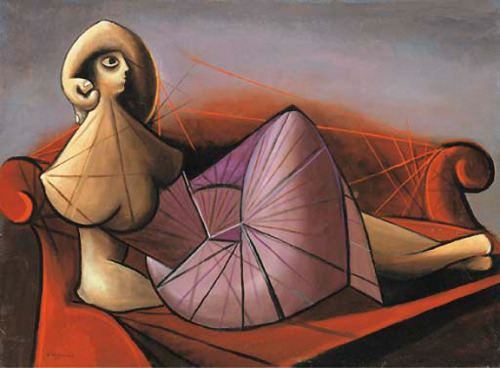 Femme sur Divan, by Oscar Dominguez, 1942
