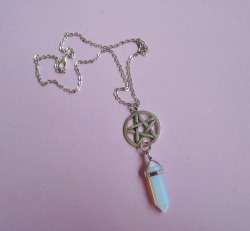 ofstarsandwine:  opalite pentagram necklace