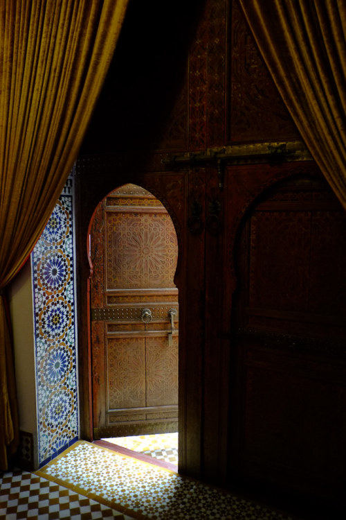 Morocco.Fez. An ancient door in the ryad