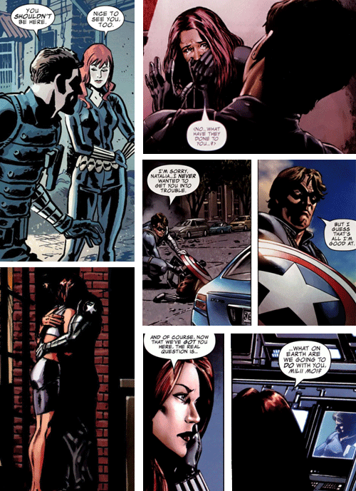 cesperanza:scratchthemaven:James “Bucky” Barnes (Winter Soldier) and Natasha Romanoff (Black Widow)N