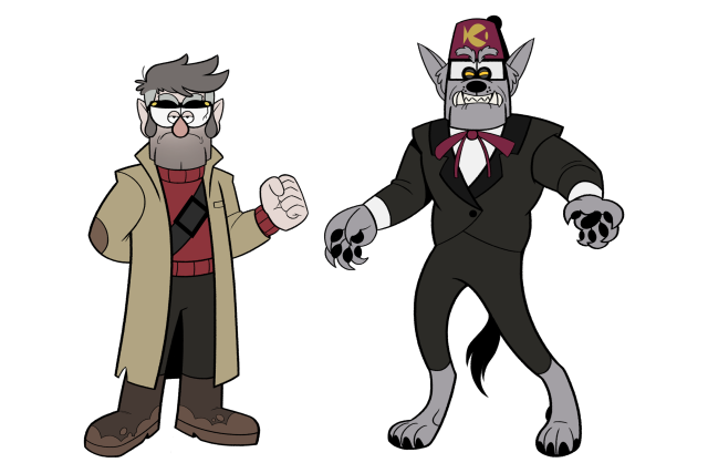 Cursed!AU Stanley Pines as a werewolf, Stanford Pines as a vampire