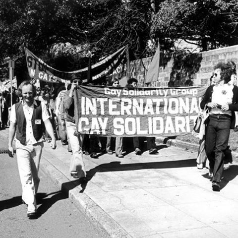 Gay Solidarity Group members, Oxford Street Paddington, Sydney, Australia, August 27, 1978. Photo by