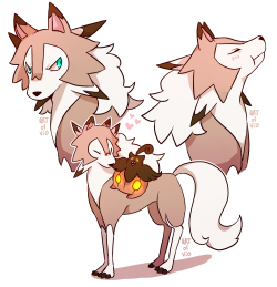 artofvio:  Some old sketches of two of my favourite Pokémon… (…Specifically this is Riku being a Lycanroc and Sora being a Pumpkaboo, haha…)