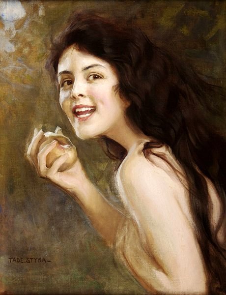 Girl With Apple by Tade Styka (1889 – 1954)